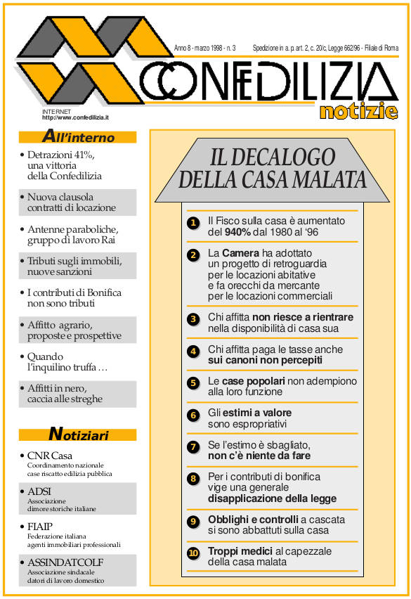 Confedilizia notizie – Marzo 1998