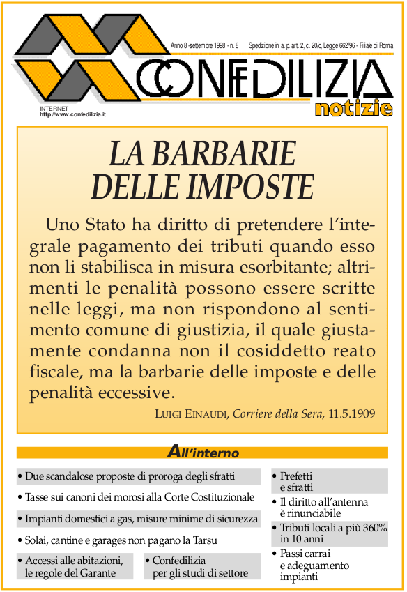 Confedilizia notizie – Settembre 1998