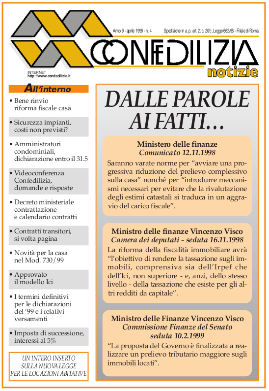 Confedilizia notizie – Aprile 1999