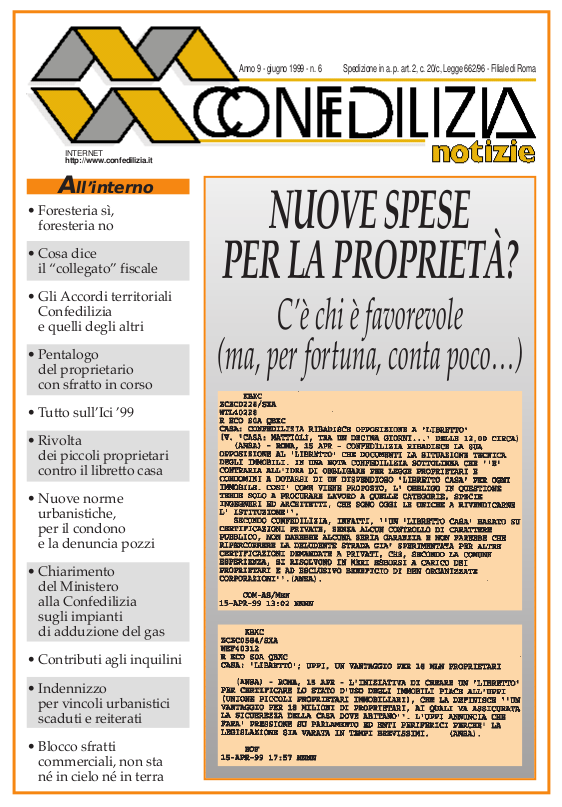 Confedilizia notizie – Giugno 1999