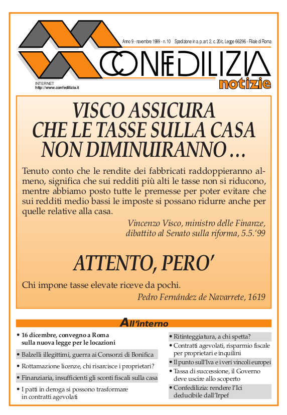 Confedilizia notizie – Novembre 1999