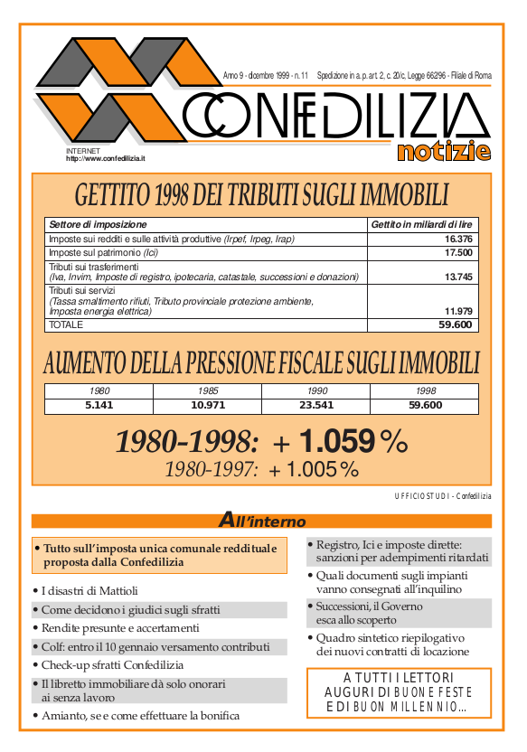 Confedilizia notizie – Dicembre 1999