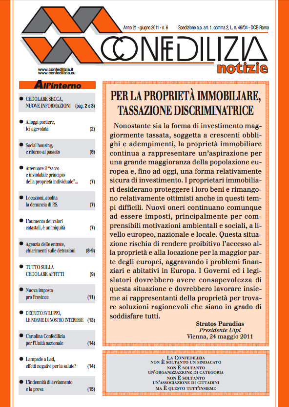 Confedilizia notizie – Giugno 2011