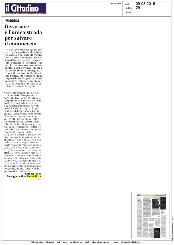 Il Cittadino 09.08.2016