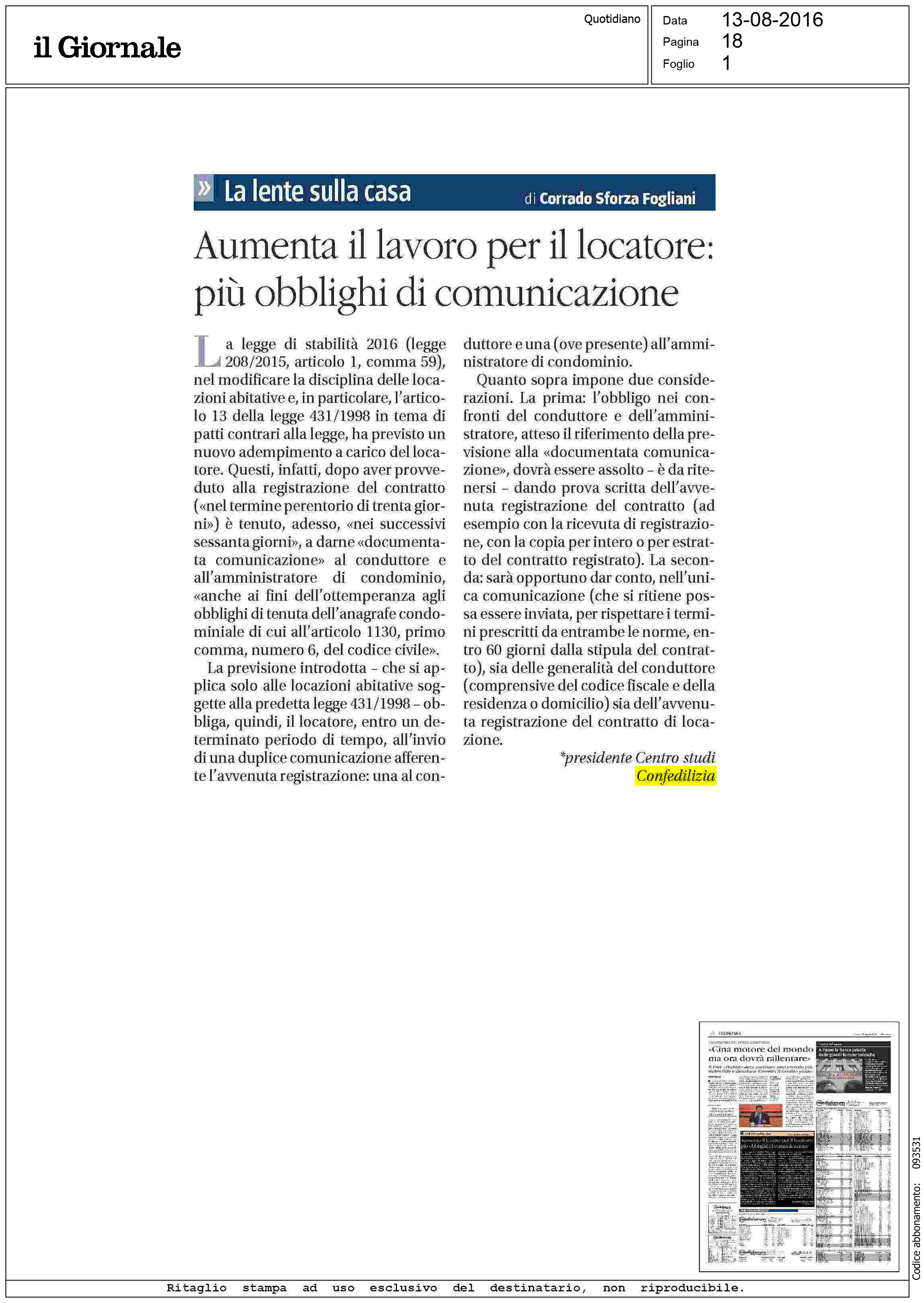 Il Giornale 13.8.2016
