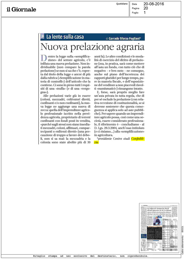 Il Giornale 20.8.2016