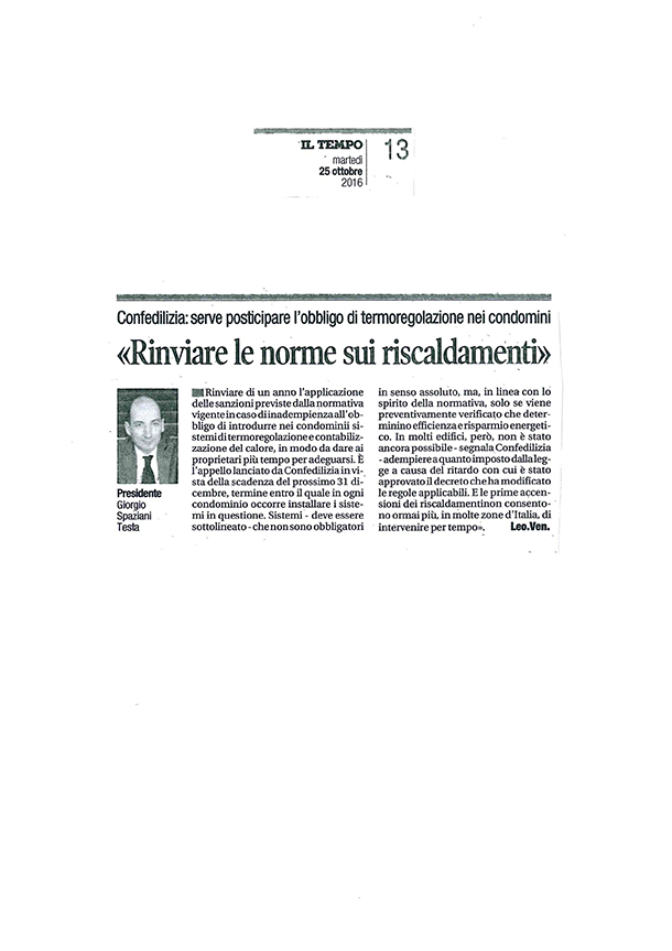 IL TEMPO - 25.10.2016