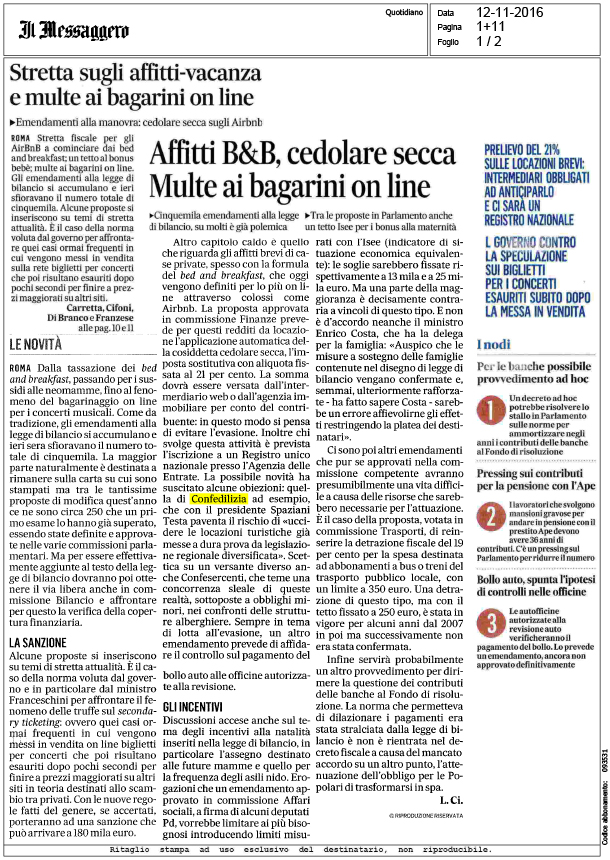 Il Messaggero 12.11.16