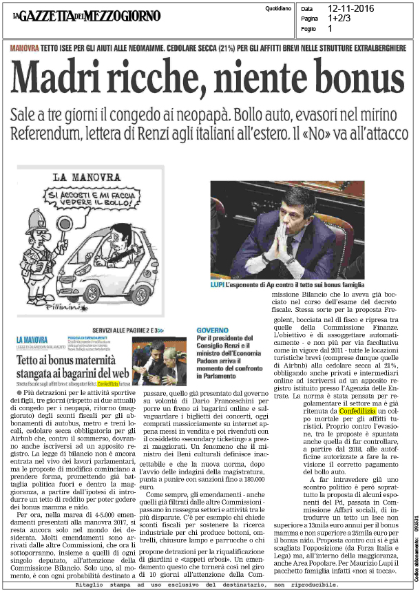 La Gazzetta del Mezzoggiorno 12.11.16