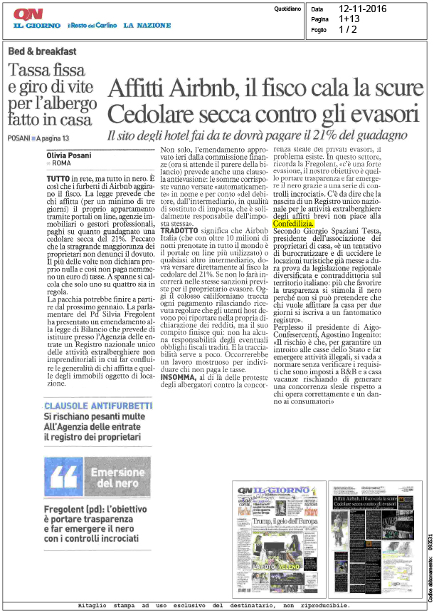 Quotidiano Nazionale 12.11.16