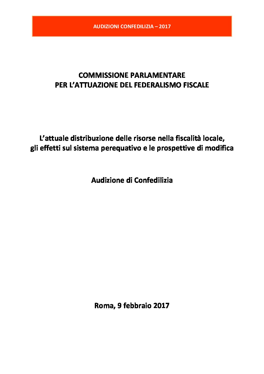 AUDIZIONE 09.02.2017