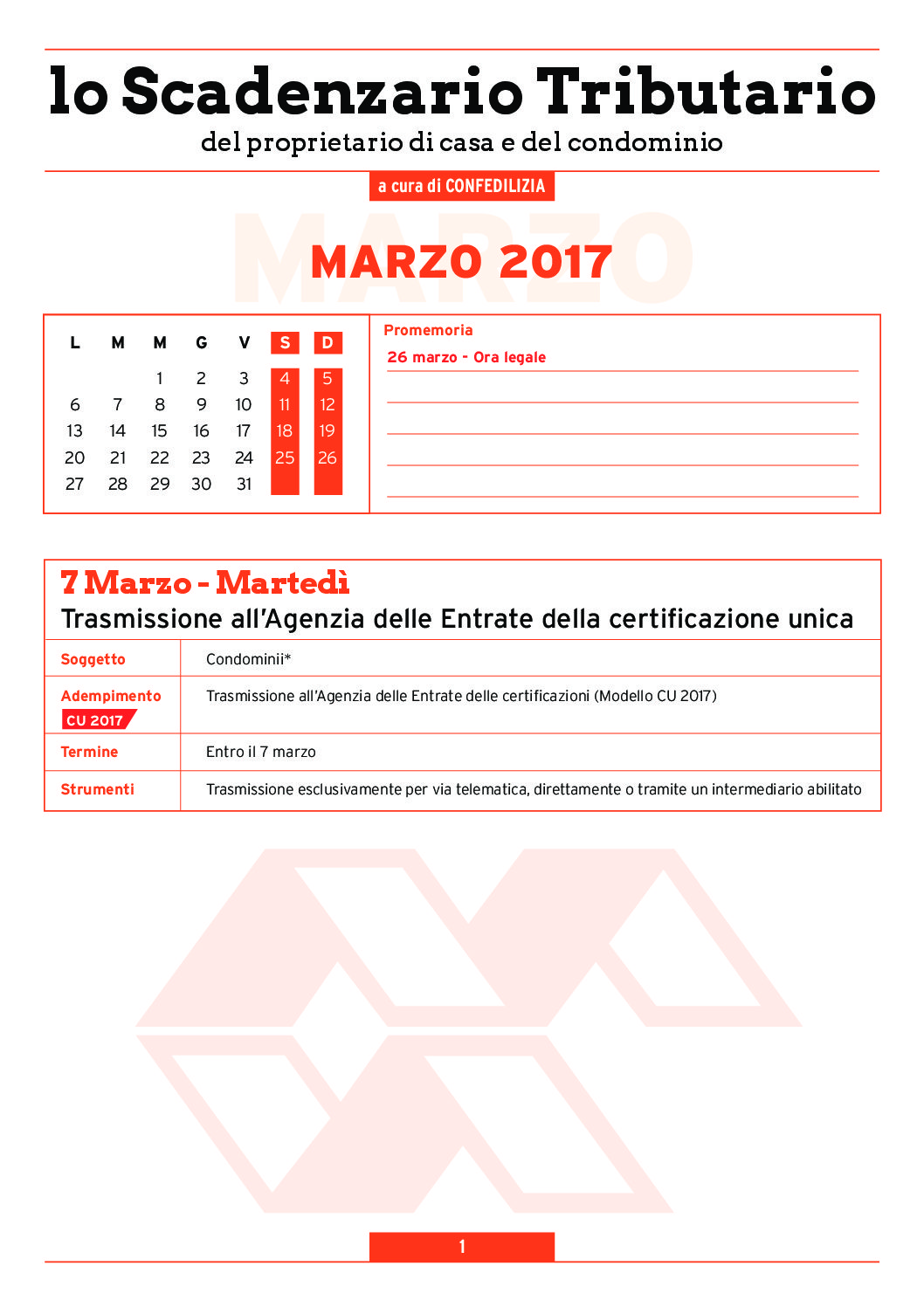 03 MAR’17 – Scadenzario Tributario