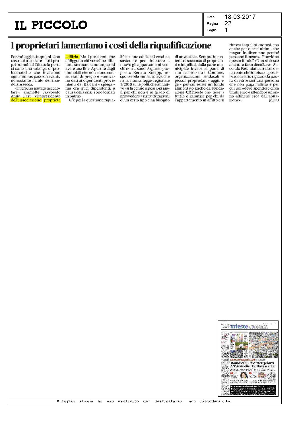 Il Piccolo 18.3.2017