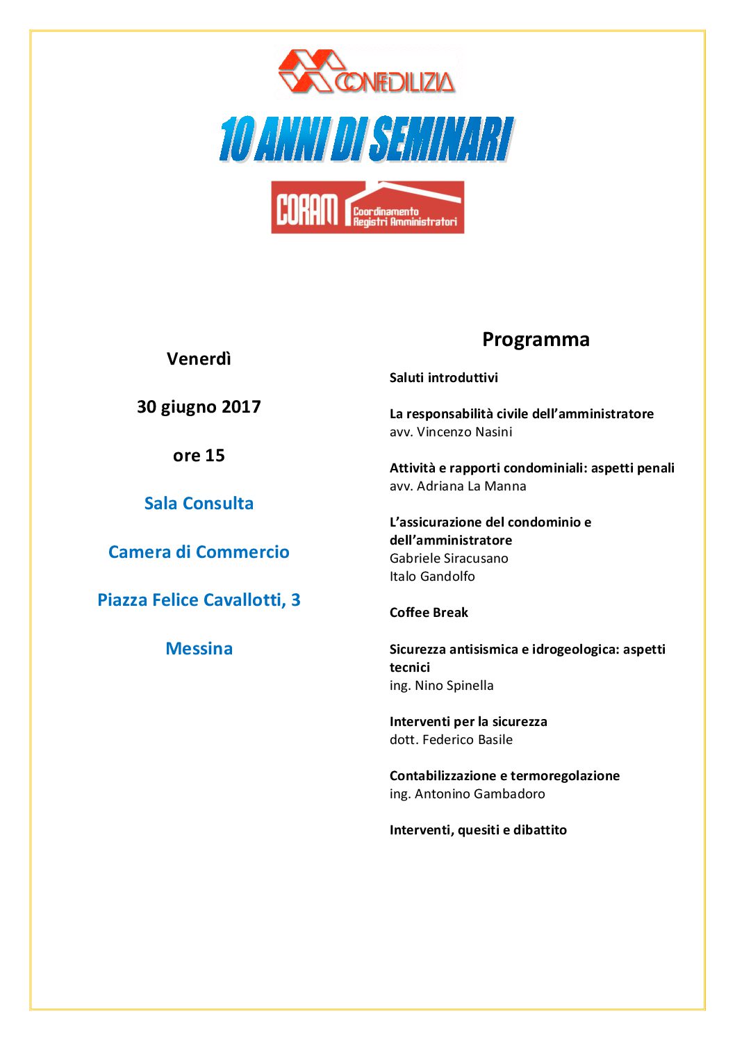 SEMINARIO CORAM messina