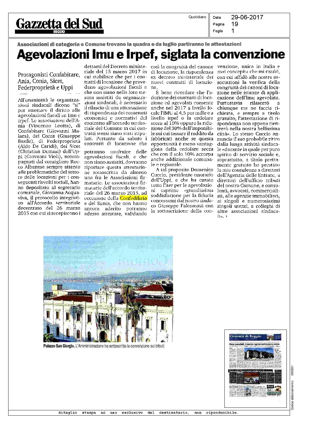 Gazzetta del Sud 29.6.2017