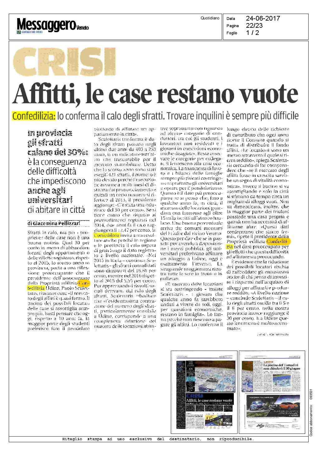 Il Messaggero Veneto 24.6.2017