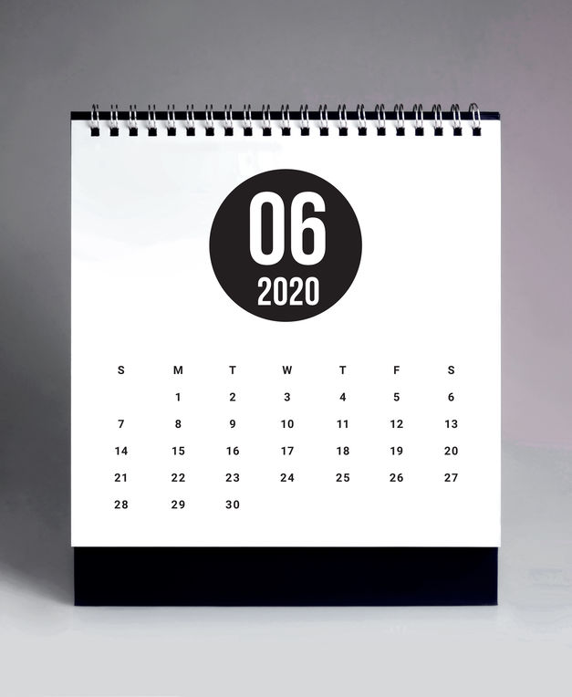 Simple desk calendar 2020 – June